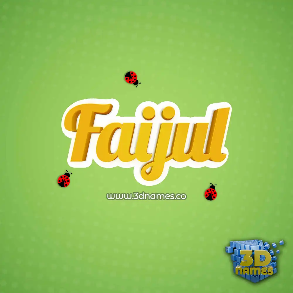 faijul in Ladybugs style - 3D name wallpaper
