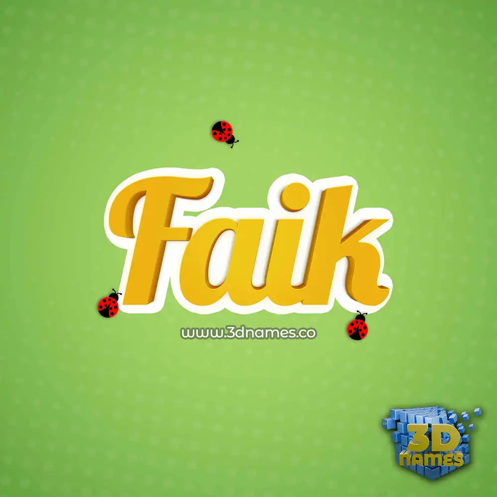 faik in Ladybugs style - 3D name wallpaper