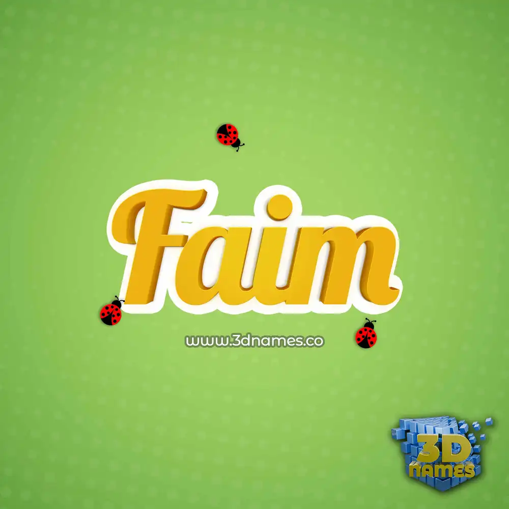 faim in Ladybugs style - 3D name wallpaper