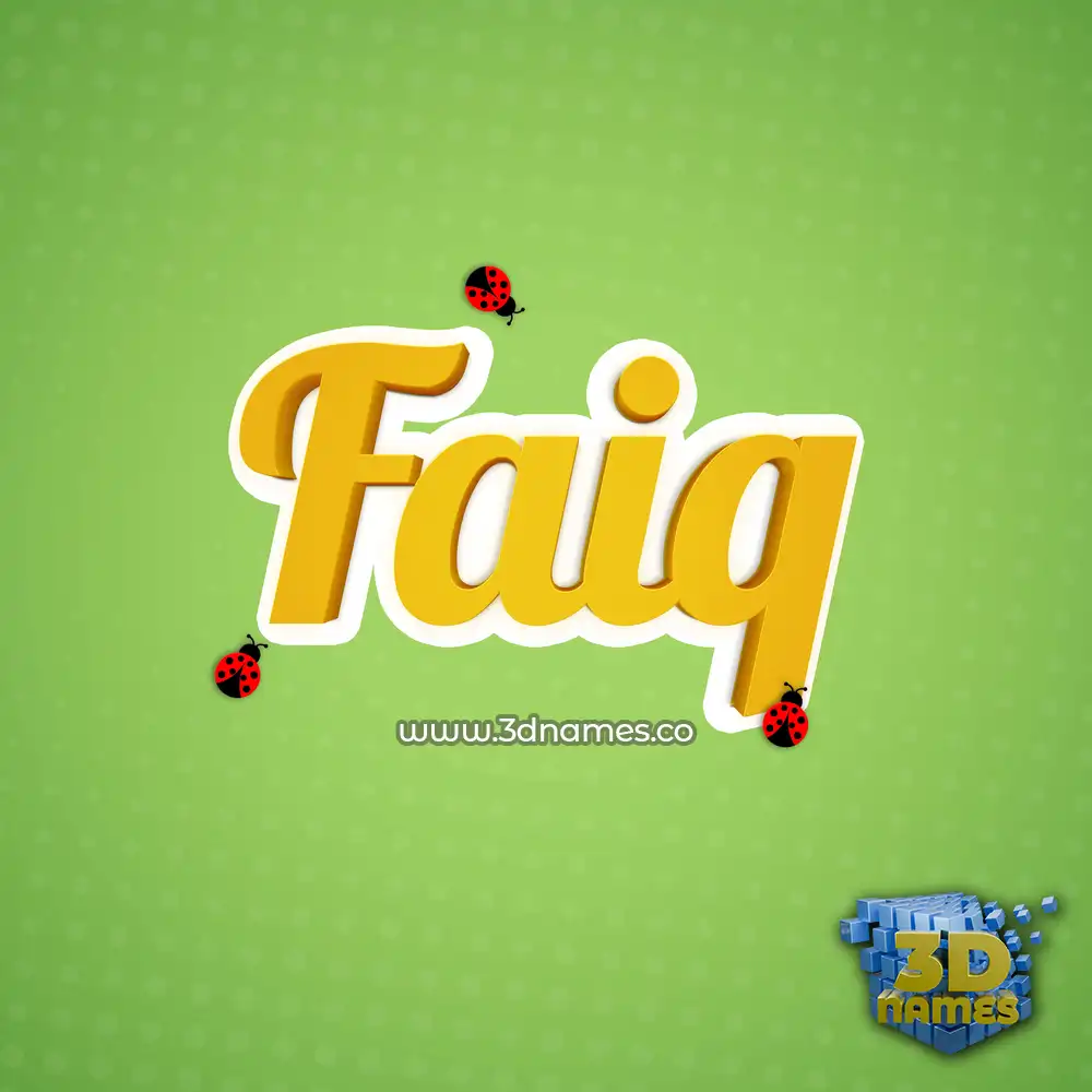 faiq in Ladybugs style - 3D name wallpaper