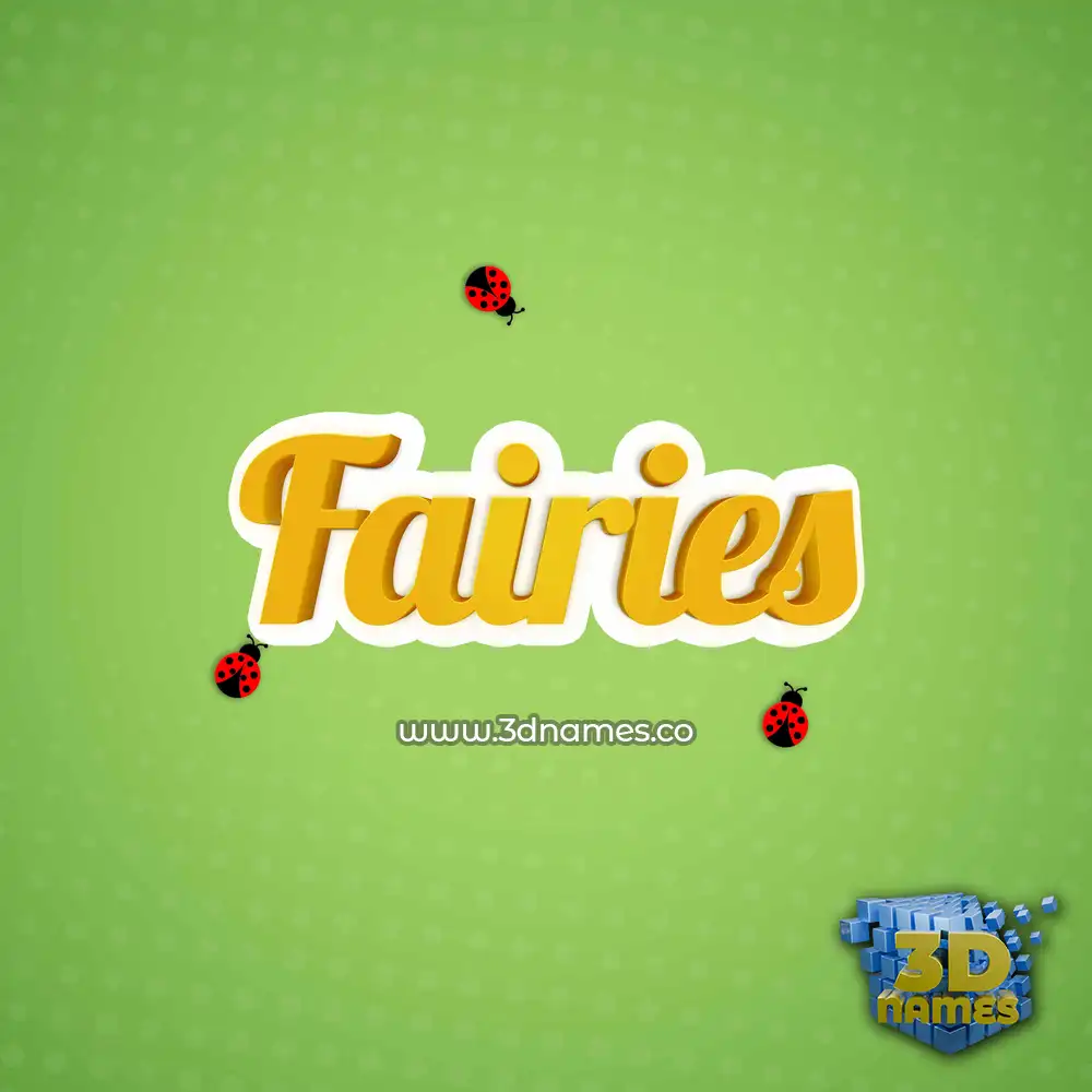 fairies in Ladybugs style - 3D name wallpaper