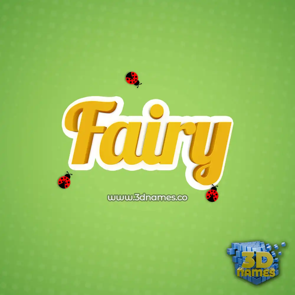 fairy in Ladybugs style - 3D name wallpaper