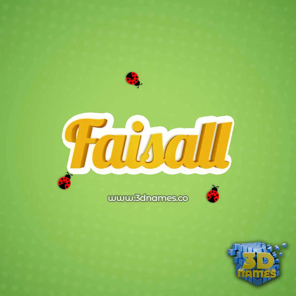 faisall in Ladybugs style - 3D name wallpaper