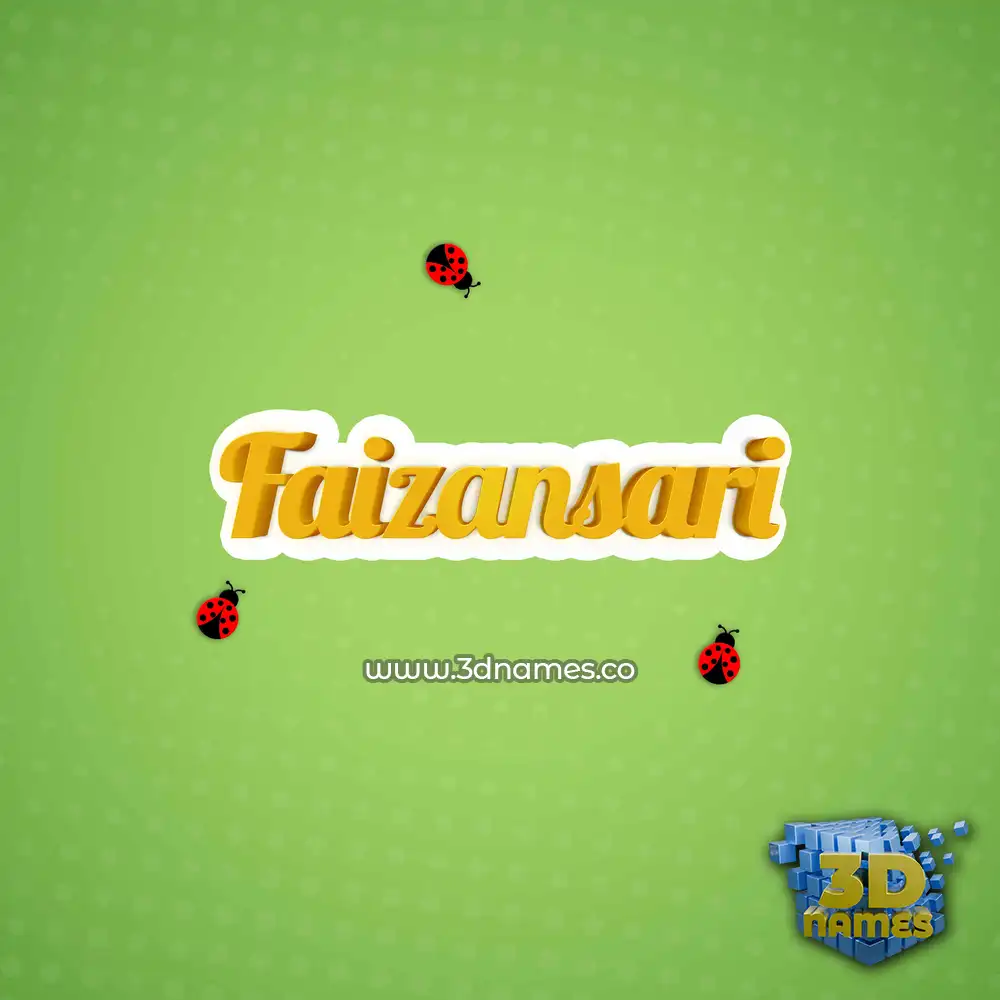 faizansari in Ladybugs style - 3D name wallpaper