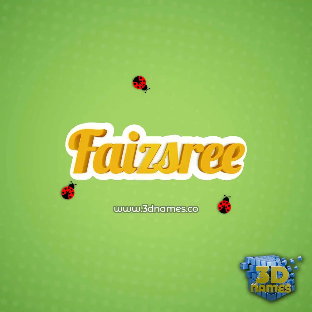 faizsree in Ladybugs style - 3D name wallpaper