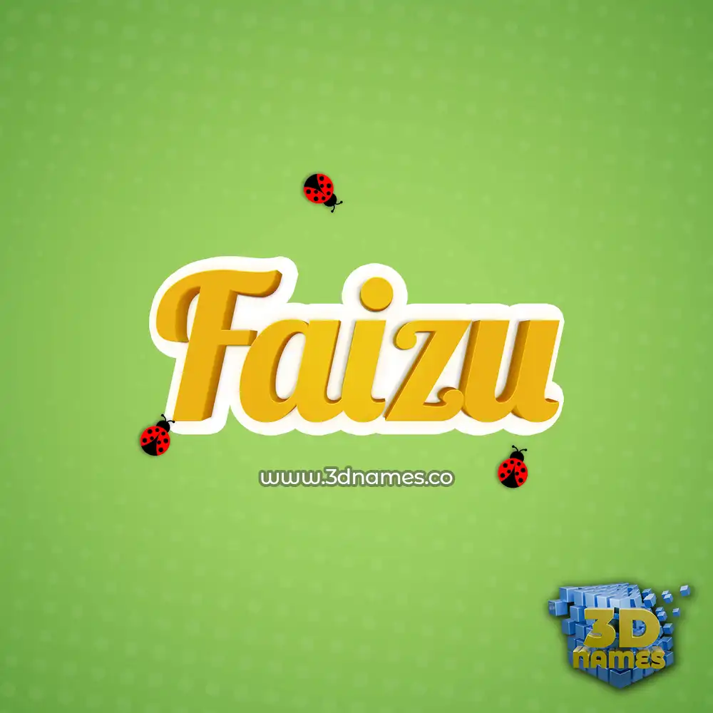 faizu in Ladybugs style - 3D name wallpaper