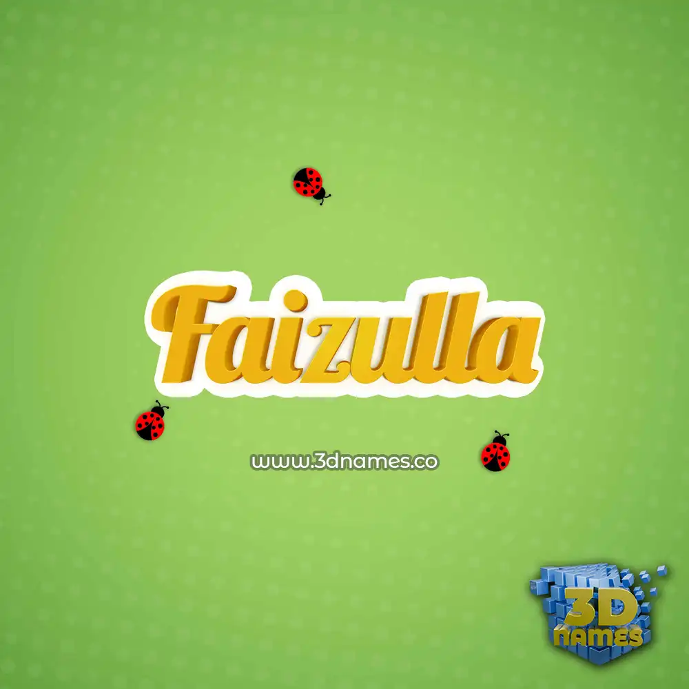 faizulla in Ladybugs style - 3D name wallpaper