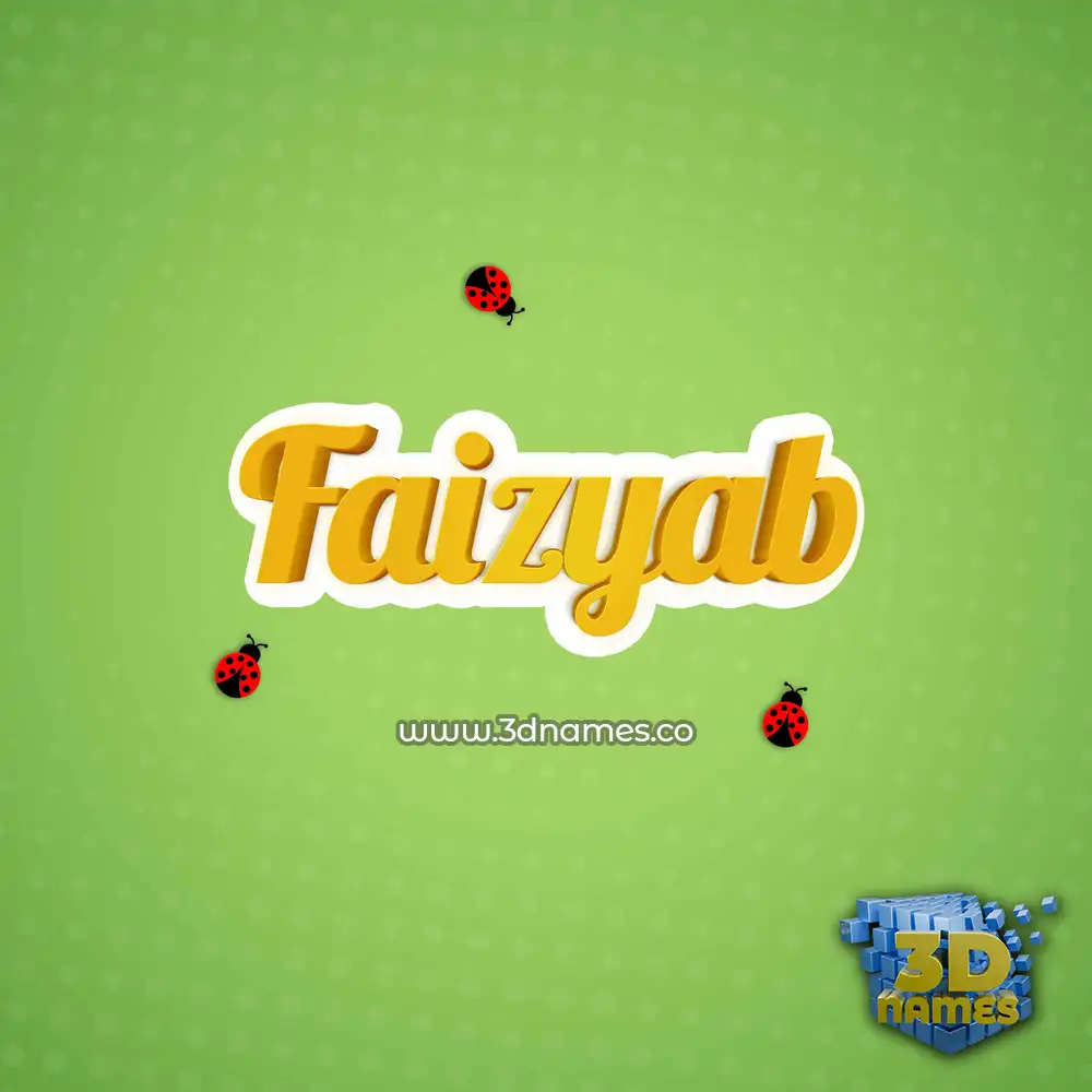 faizyab in Ladybugs style - 3D name wallpaper
