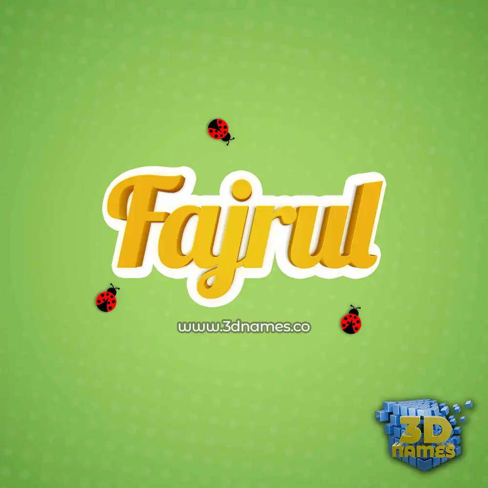 fajrul in Ladybugs style - 3D name wallpaper