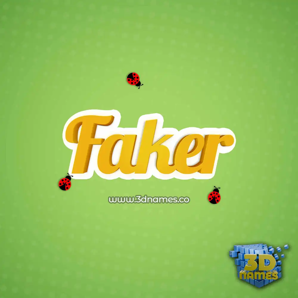 faker in Ladybugs style - 3D name wallpaper