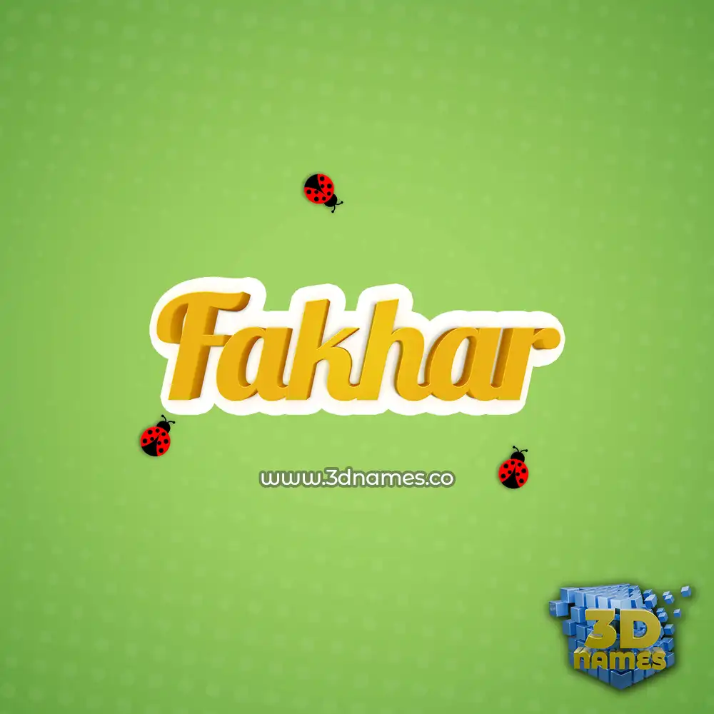 fakhar in Ladybugs style - 3D name wallpaper