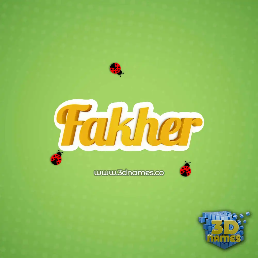 fakher in Ladybugs style - 3D name wallpaper