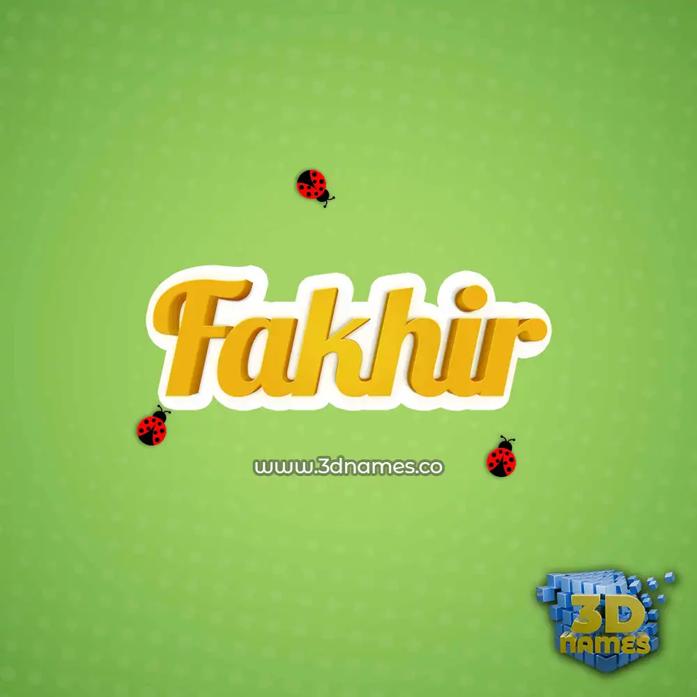 fakhir in Ladybugs style - 3D name wallpaper