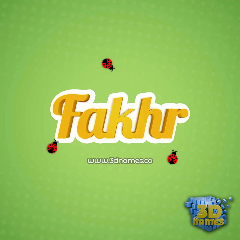 fakhr in Ladybugs style - 3D name wallpaper