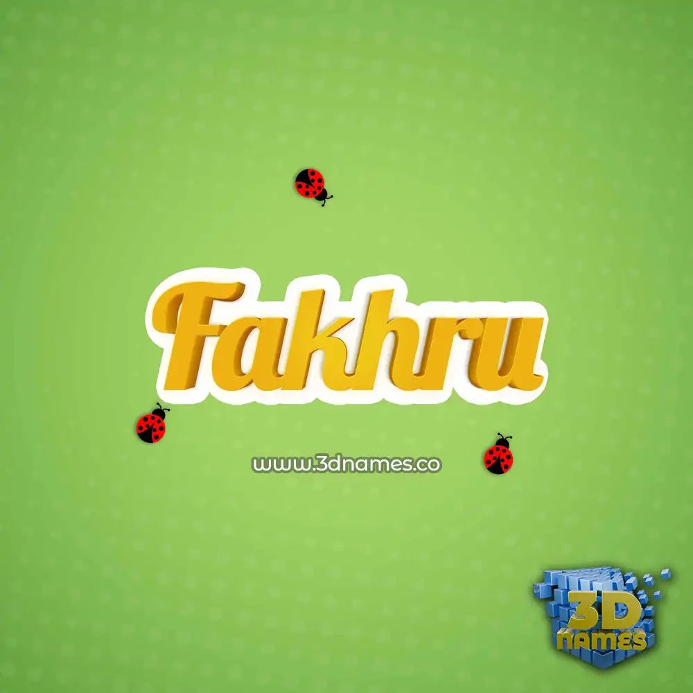 fakhru in Ladybugs style - 3D name wallpaper