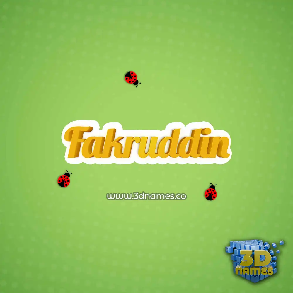 fakruddin in Ladybugs style - 3D name wallpaper