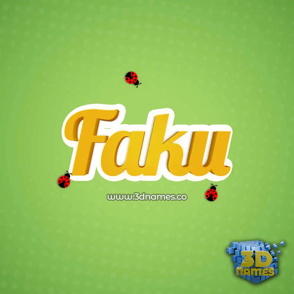 faku in Ladybugs style - 3D name wallpaper
