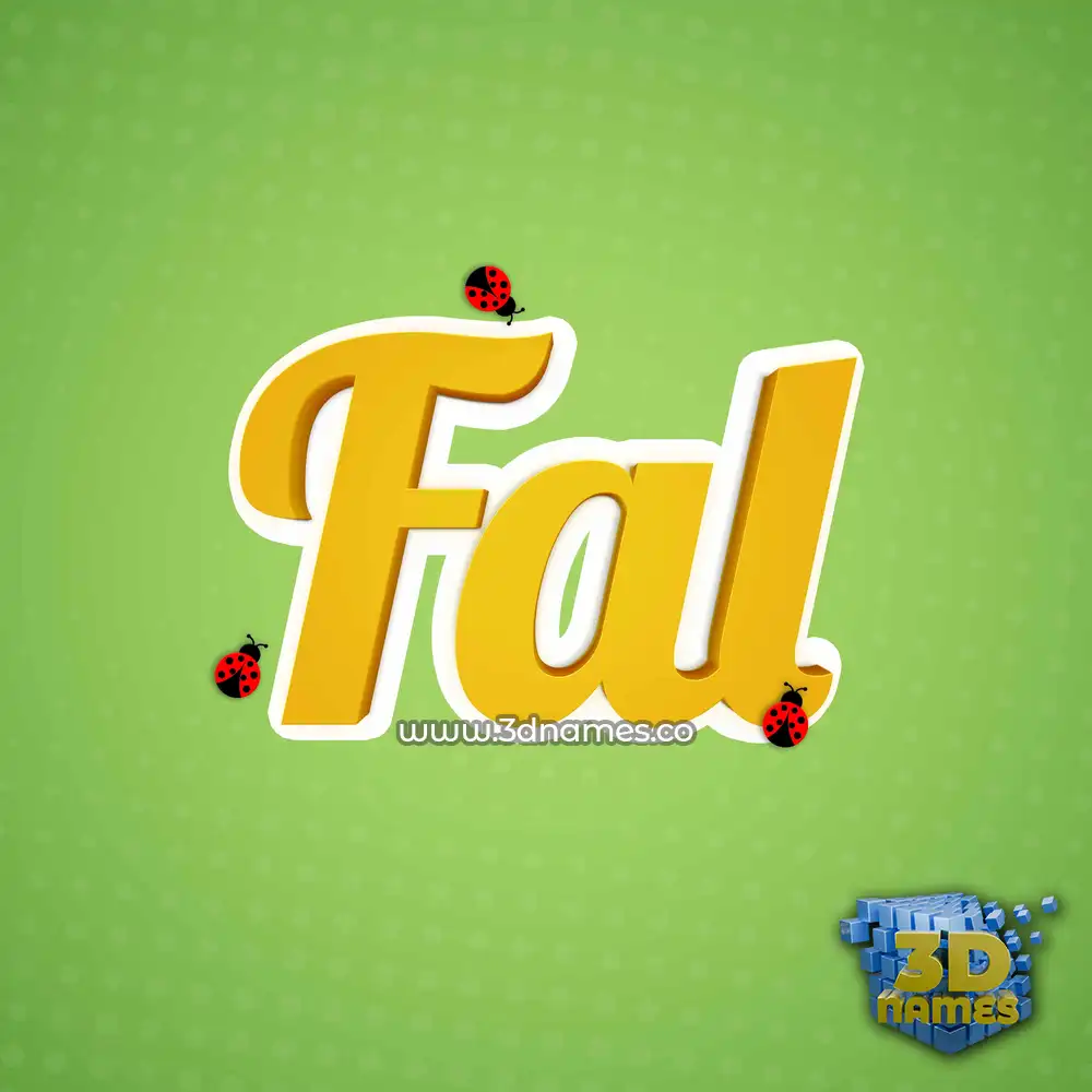 fal in Ladybugs style - 3D name wallpaper
