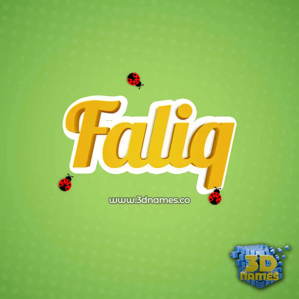 faliq in Ladybugs style - 3D name wallpaper
