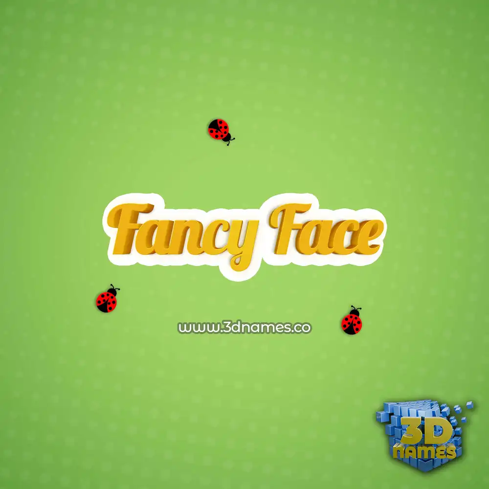 fancy face in Ladybugs style - 3D name wallpaper