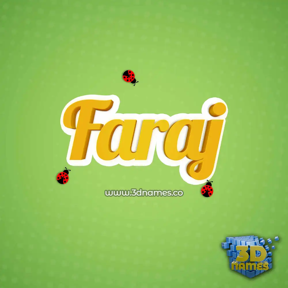faraj in Ladybugs style - 3D name wallpaper