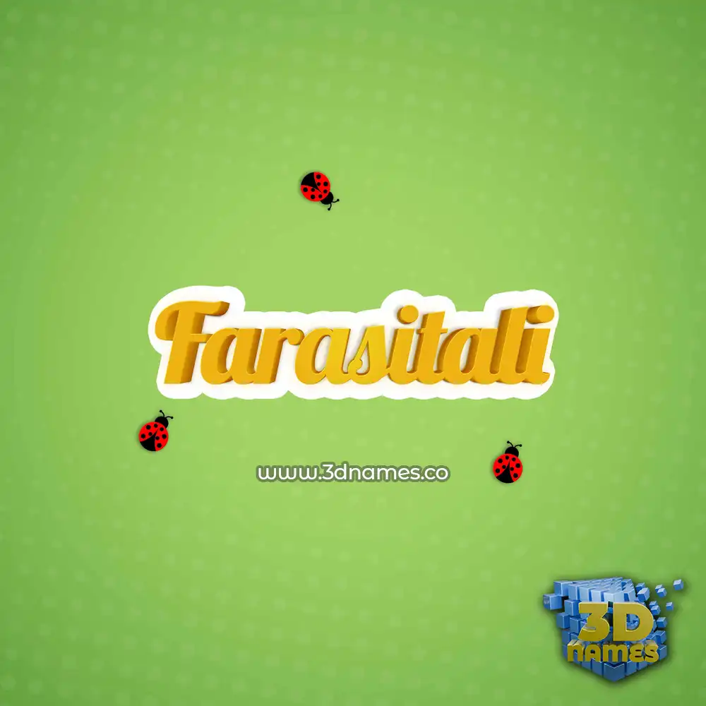 farasitali in Ladybugs style - 3D name wallpaper