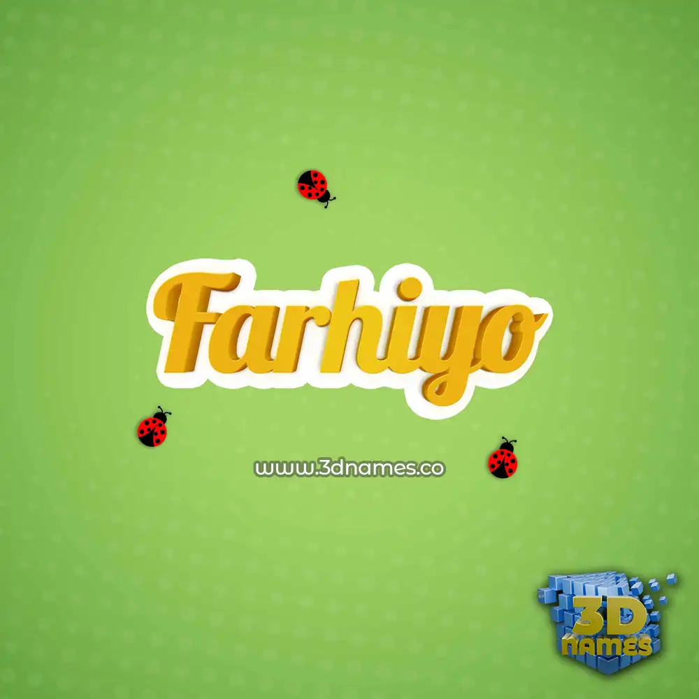 farhiyo in Ladybugs style - 3D name wallpaper
