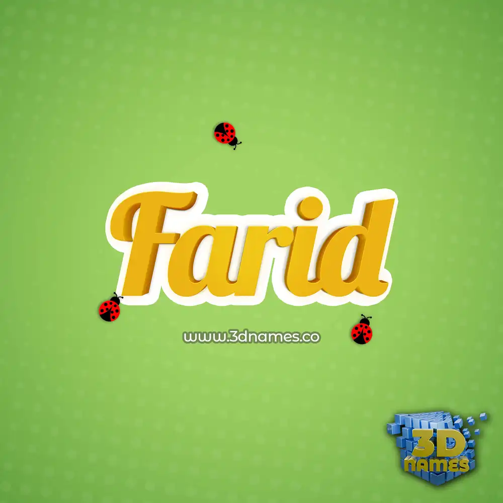 farid in Ladybugs style - 3D name wallpaper