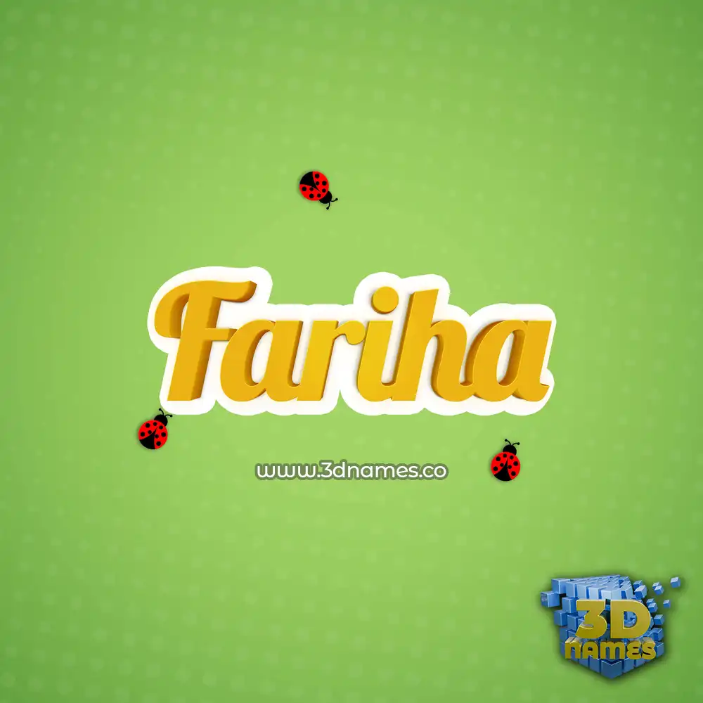 fariha in Ladybugs style - 3D name wallpaper