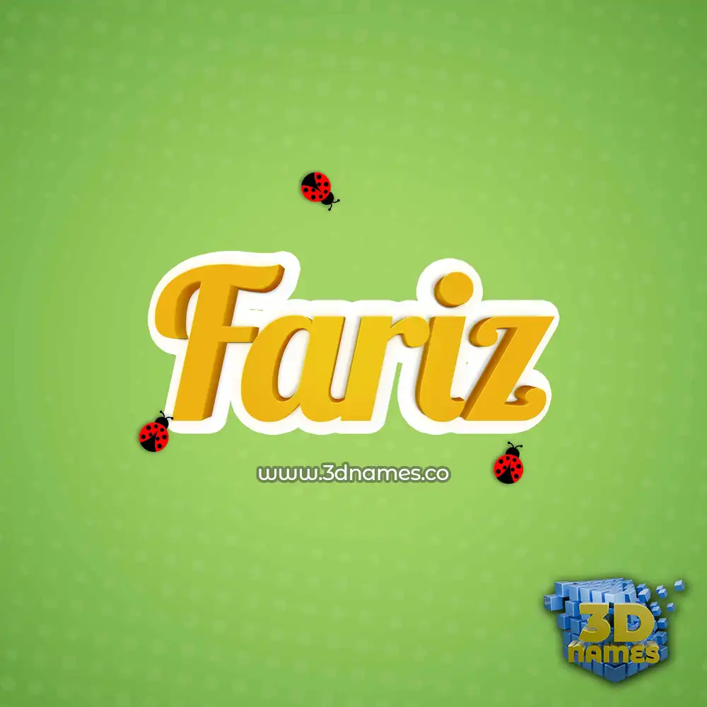 fariz in Ladybugs style - 3D name wallpaper