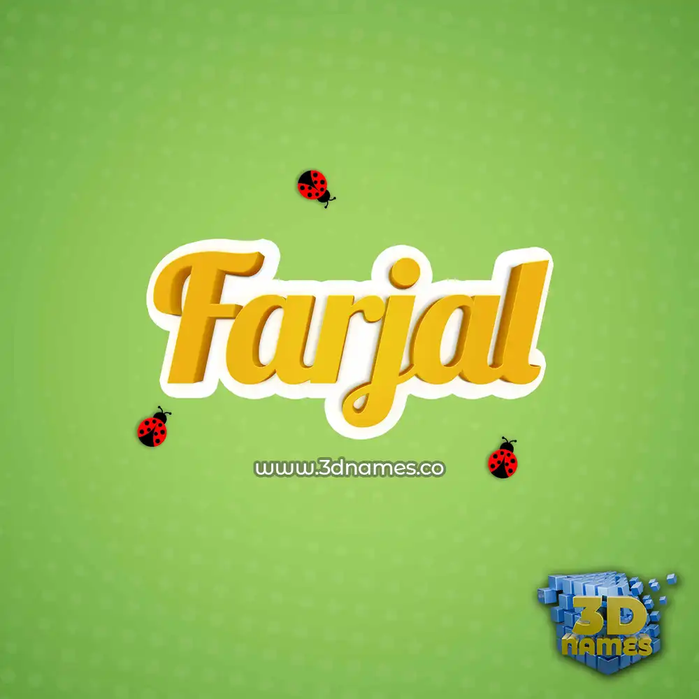 farjal in Ladybugs style - 3D name wallpaper