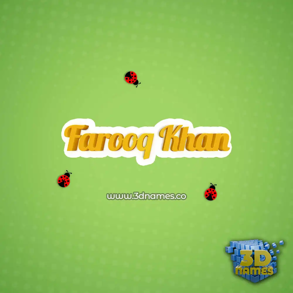 farooq khan in Ladybugs style - 3D name wallpaper