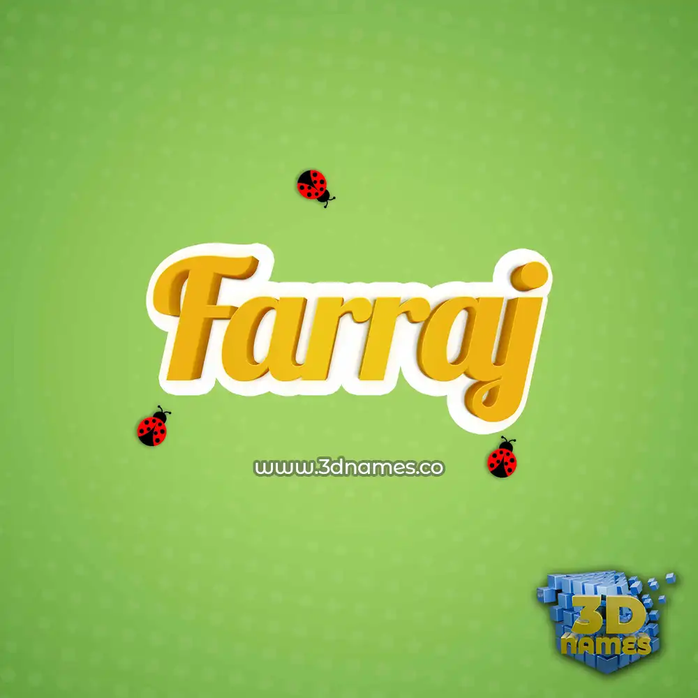 farraj in Ladybugs style - 3D name wallpaper
