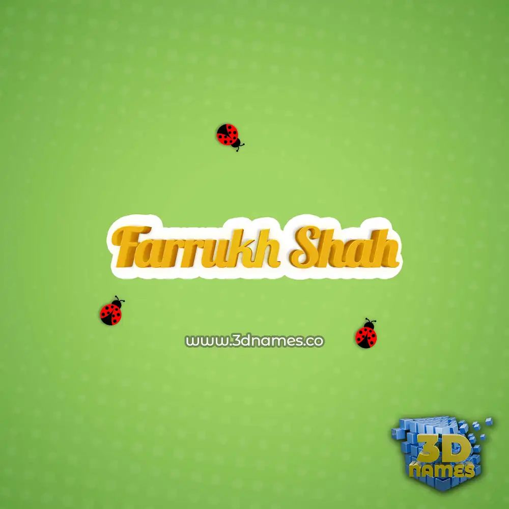 farrukh shah in Ladybugs style - 3D name wallpaper