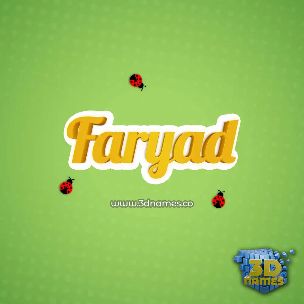 faryad in Ladybugs style - 3D name wallpaper