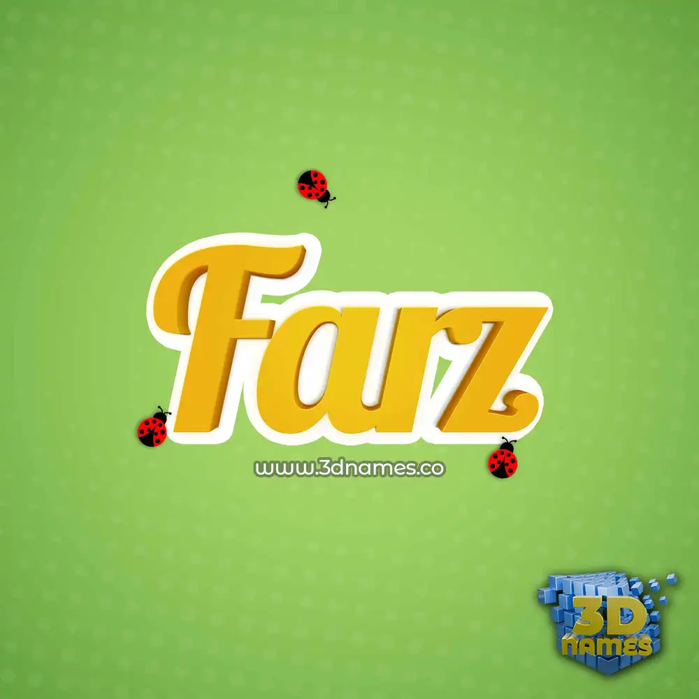 farz in Ladybugs style - 3D name wallpaper