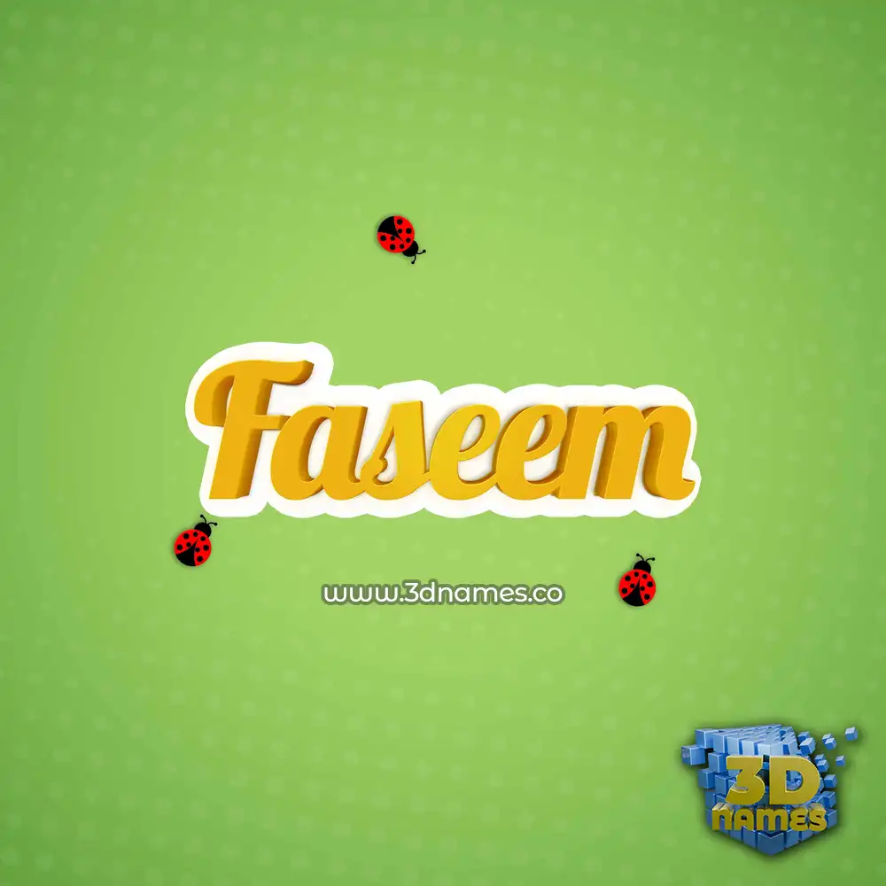faseem in Ladybugs style - 3D name wallpaper