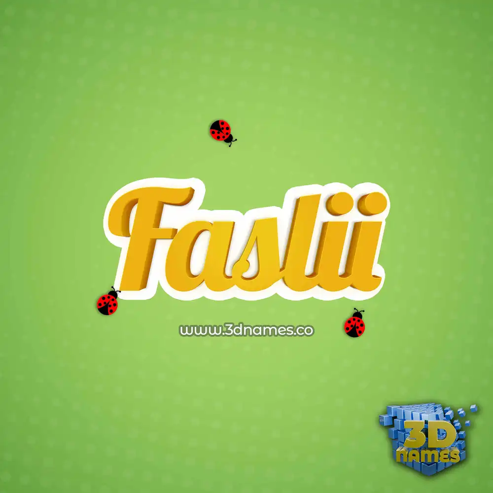 faslii in Ladybugs style - 3D name wallpaper