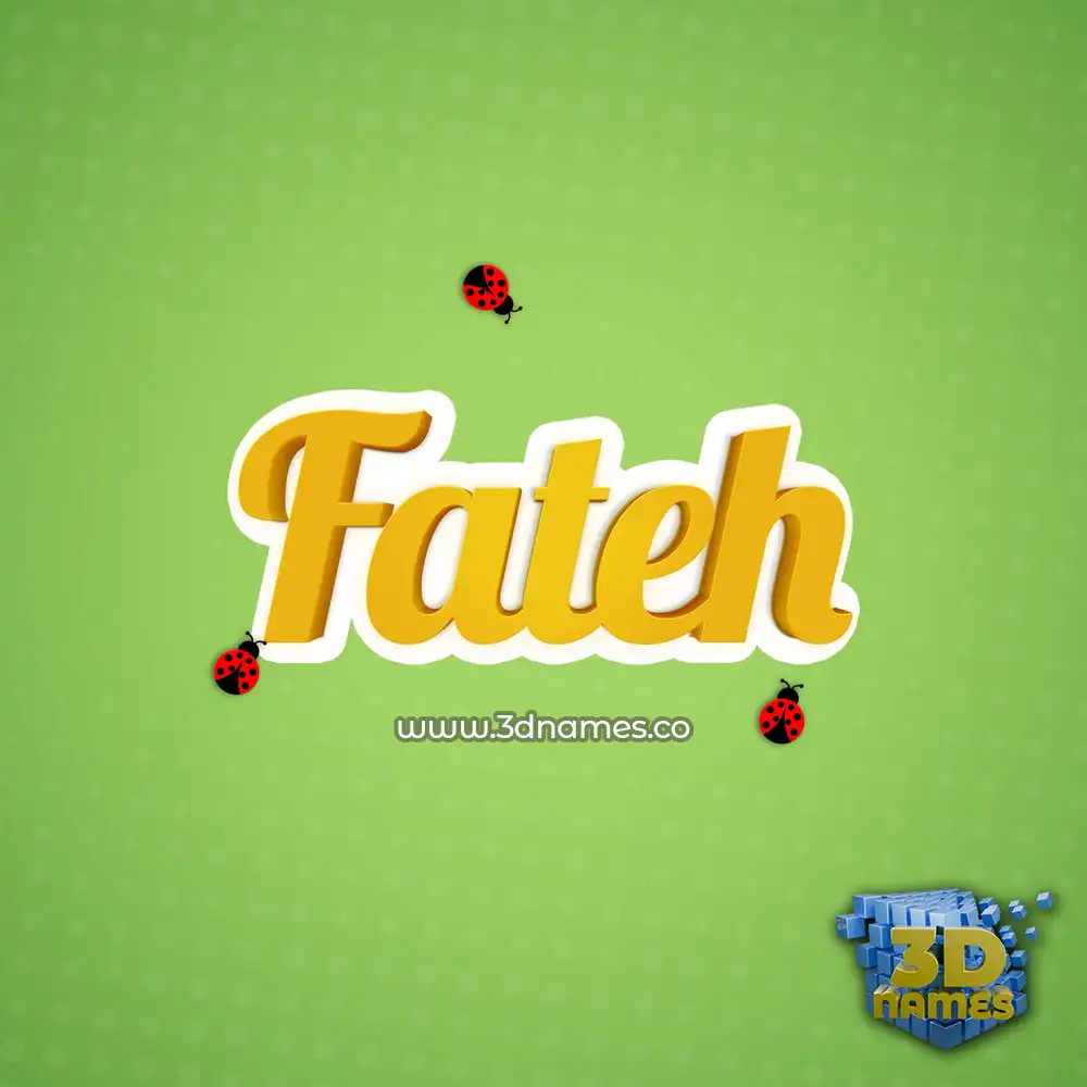 fateh in Ladybugs style - 3D name wallpaper