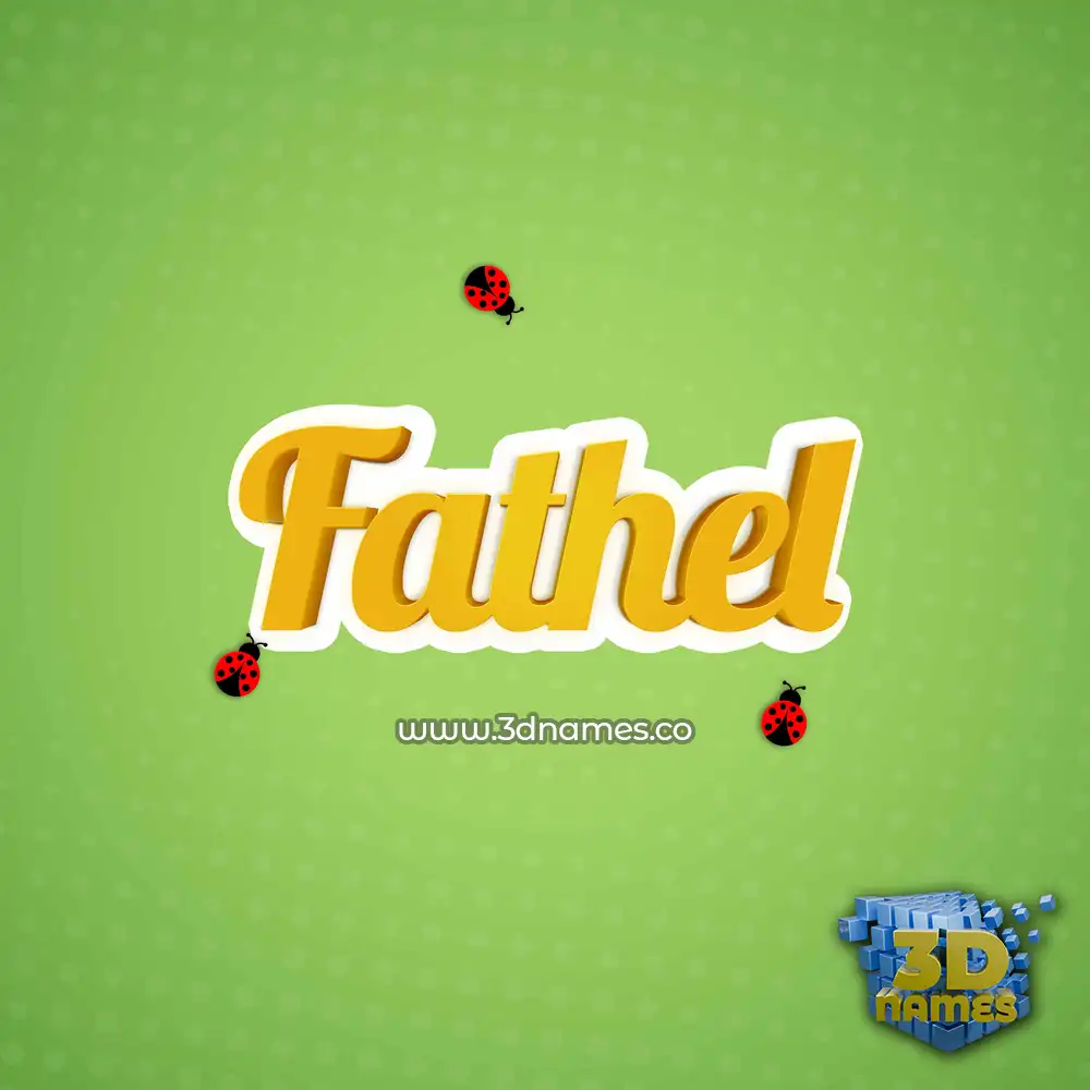 fathel in Ladybugs style - 3D name wallpaper