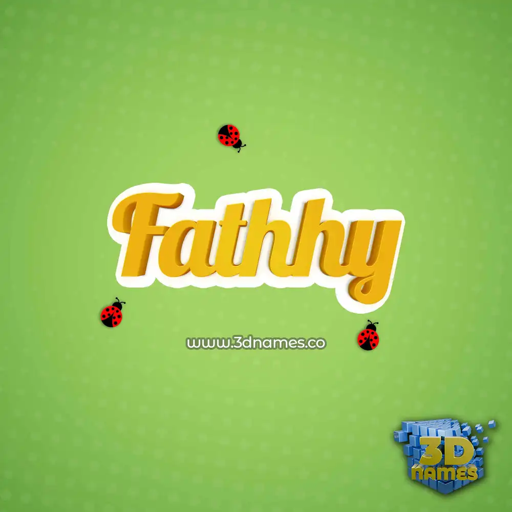 fathhy in Ladybugs style - 3D name wallpaper
