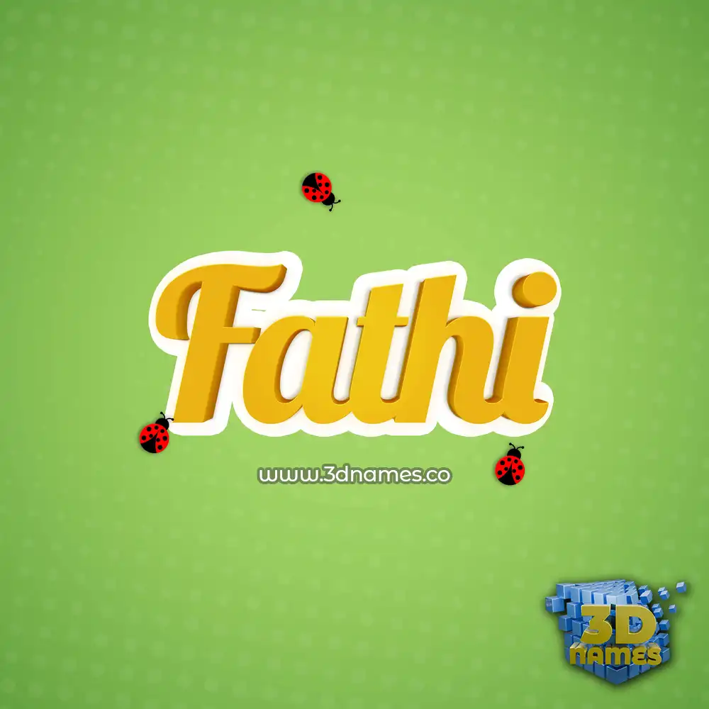 fathi in Ladybugs style - 3D name wallpaper