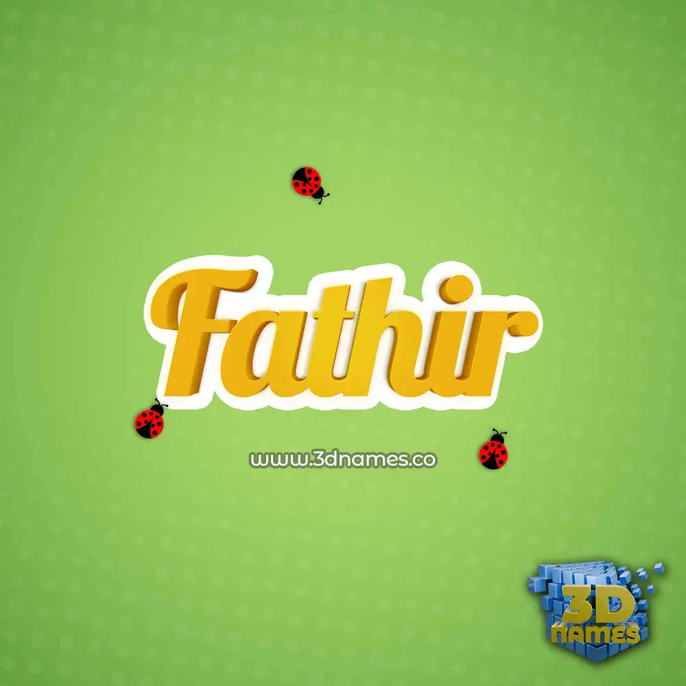 fathir in Ladybugs style - 3D name wallpaper