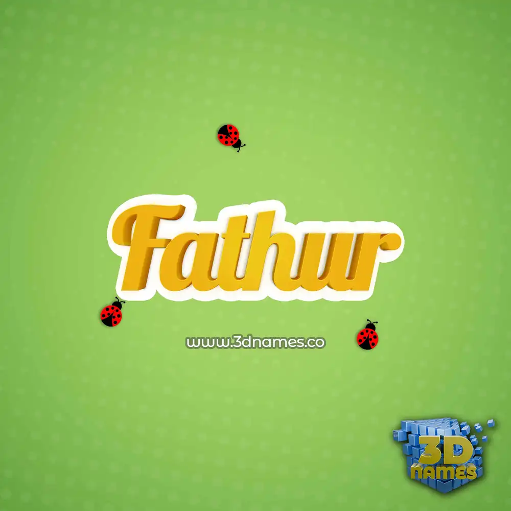 fathur in Ladybugs style - 3D name wallpaper