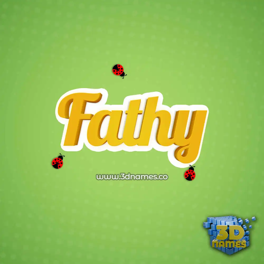 fathy in Ladybugs style - 3D name wallpaper