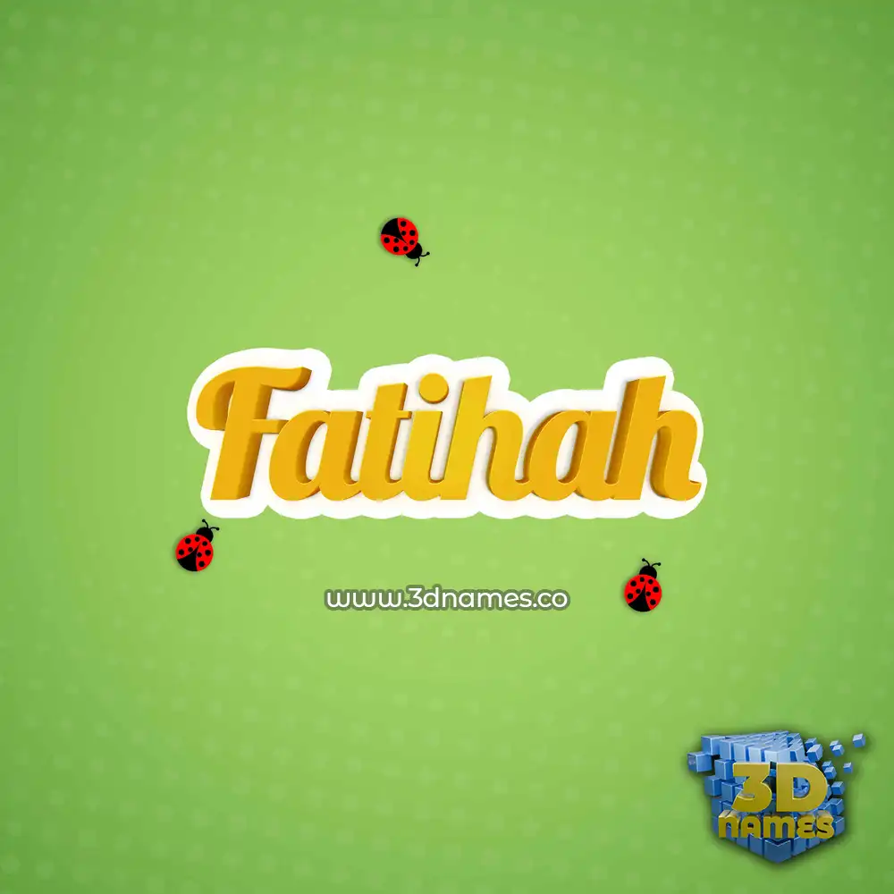 fatihah in Ladybugs style - 3D name wallpaper