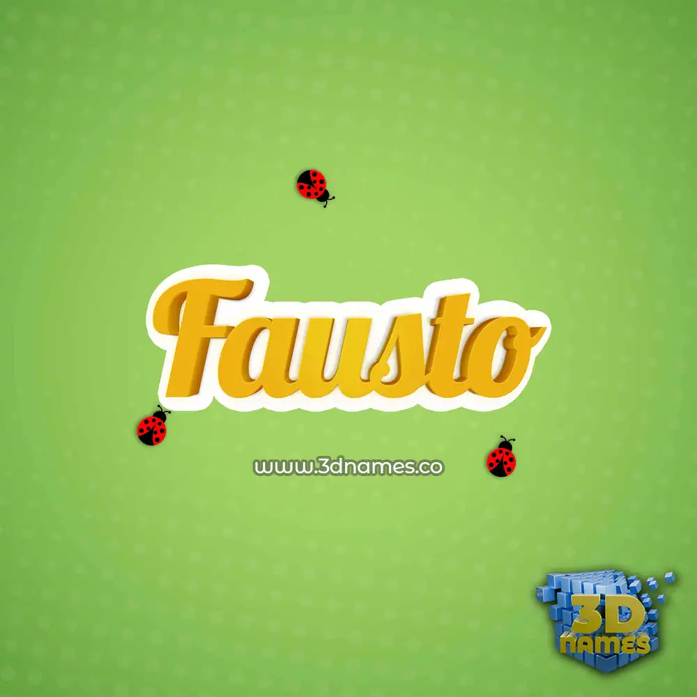 fausto in Ladybugs style - 3D name wallpaper