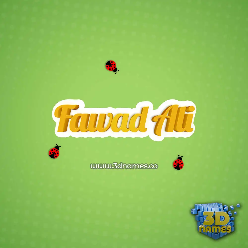 fawad ali in Ladybugs style - 3D name wallpaper