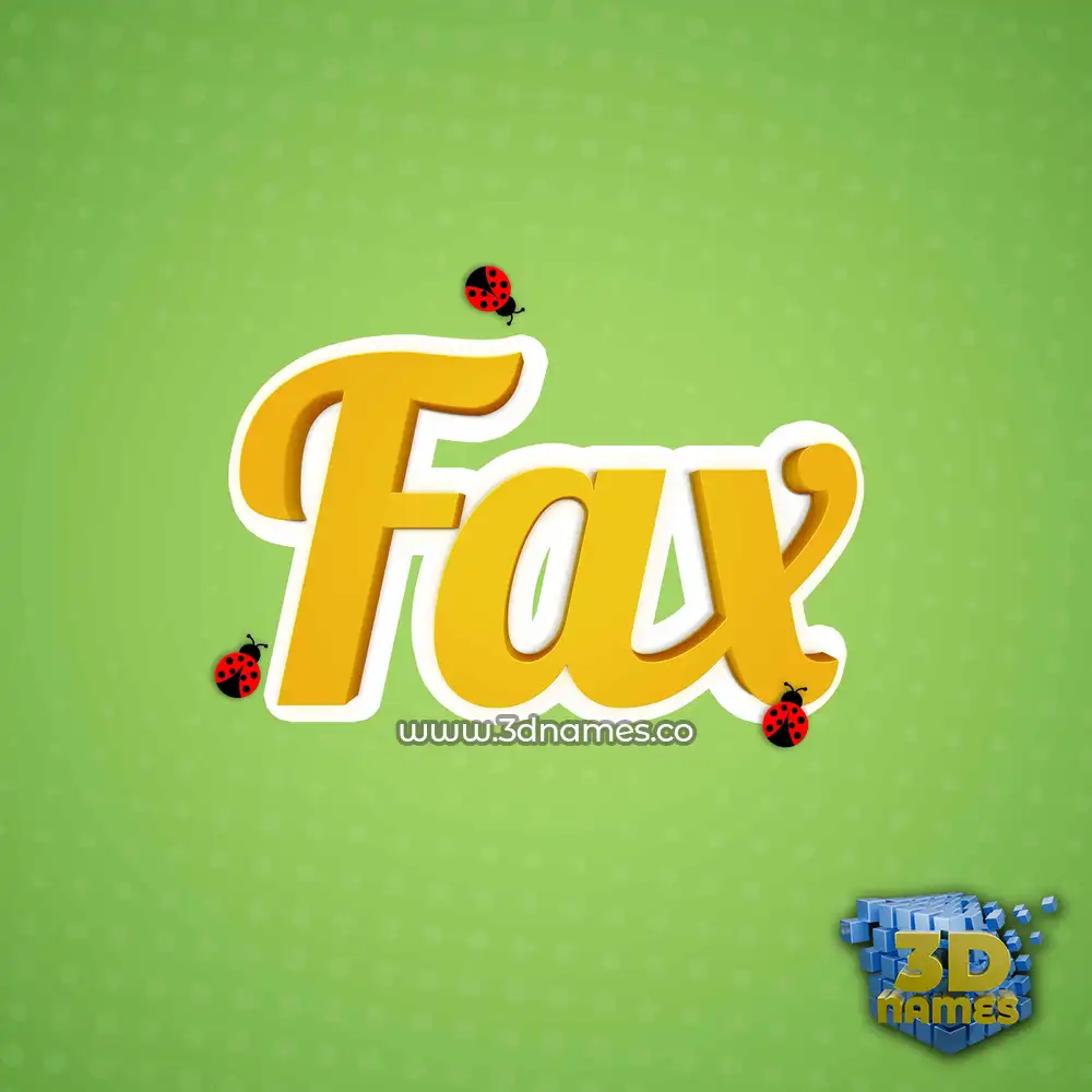 fax in Ladybugs style - 3D name wallpaper