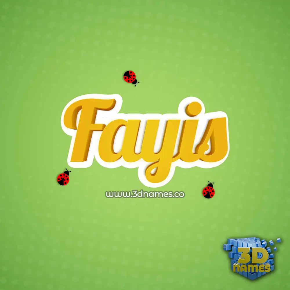 fayis in Ladybugs style - 3D name wallpaper